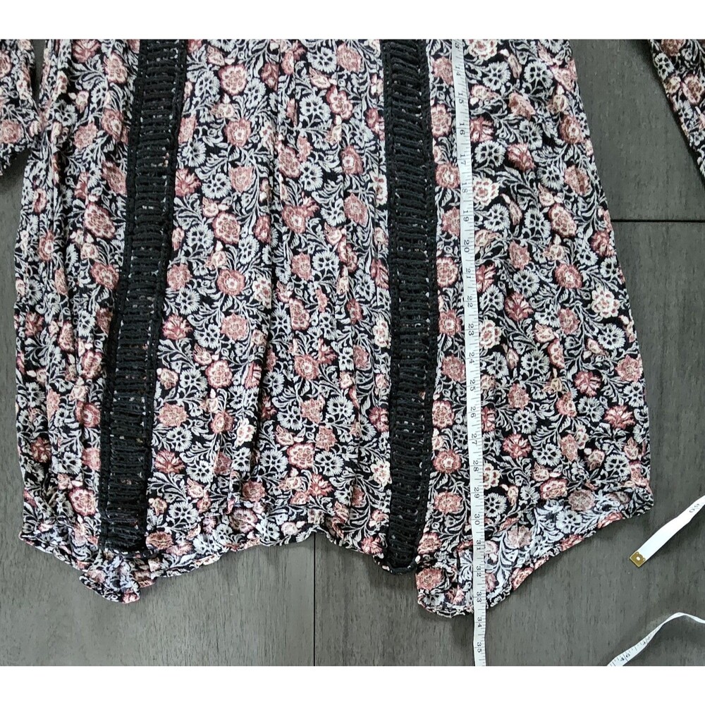 Knox Rose Floral Boho Hippie Mini Dress Womans L Embroidered Bell Whimsygoth - Picture 5 of 8